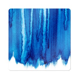 Магнит виниловый Квадрат с принтом Будь в потоке в Тюмени, полимерный материал с магнитным слоем | размер 9*9 см, закругленные углы | water | waterfall | абстракция | акварель | вода | водопад | голубая абстракция | дождь | краска | потеки краски | поток | потоки воды | потоки краски | текстура