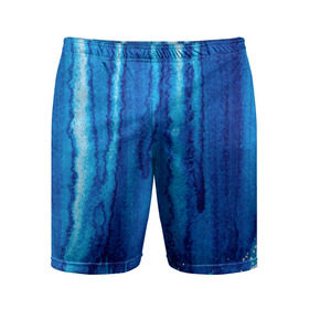 Мужские шорты спортивные с принтом Будь в потоке в Тюмени,  |  | water | waterfall | абстракция | акварель | вода | водопад | голубая абстракция | дождь | краска | потеки краски | поток | потоки воды | потоки краски | текстура