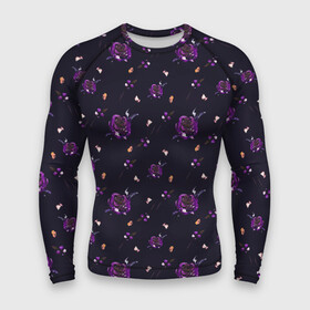 Мужской рашгард 3D с принтом фиолетовые розы на темном фоне в Тюмени,  |  | ботаника | ежевичный | лиловый | патерн | пурпурный | розы | сиреневый | стильный | темный | тренды | узор | фиолетовый | цветочки | цветы | чернильный | черничный