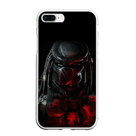 Чехол для iPhone 7Plus/8 Plus матовый с принтом PREDATOR ХИЩНИК в Тюмени, Силикон | Область печати: задняя сторона чехла, без боковых панелей | aliens | avp | black | cinema | predator | кино | фильм хищник | фильмы | хищник | чёрный | чужой