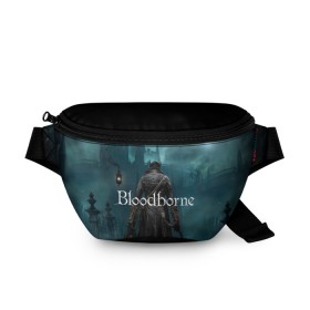 Поясная сумка 3D с принтом Bloodborne. в Тюмени, 100% полиэстер | плотная ткань, ремень с регулируемой длиной, внутри несколько карманов для мелочей, основное отделение и карман с обратной стороны сумки застегиваются на молнию | bloodborne | bloodborne 2 | esport | game | playstation | бладборн | игра | киберспорт | киберспортсмен | порождение крови