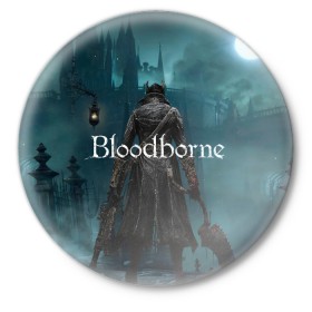 Значок с принтом Bloodborne. в Тюмени,  металл | круглая форма, металлическая застежка в виде булавки | bloodborne | bloodborne 2 | esport | game | playstation | бладборн | игра | киберспорт | киберспортсмен | порождение крови