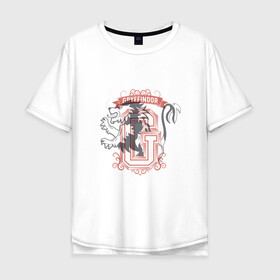 Мужская футболка хлопок Oversize с принтом Гарри Поттер в Тюмени, 100% хлопок | свободный крой, круглый ворот, “спинка” длиннее передней части | fantasy | gryffindor | harry potter | vdsvar | warner bros. | гарри поттер | фэнтэзи