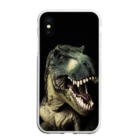 Чехол для iPhone XS Max матовый с принтом Динозавр T-Rex в Тюмени, Силикон | Область печати: задняя сторона чехла, без боковых панелей | dino | dinosauria | t rex | ti rex | дино | динозавр | парк юрского | т рекс | ти рекс | чудовище | юрский период | ящер | ящерица