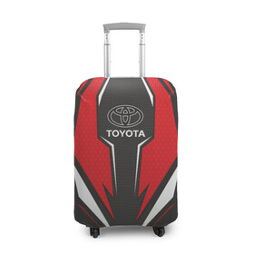 Чехол для чемодана 3D с принтом Toyota Driver team Red в Тюмени, 86% полиэфир, 14% спандекс | двустороннее нанесение принта, прорези для ручек и колес | driver | driver team | racing | toyota | toyota team | гонки | тайота | тоёта | тойота