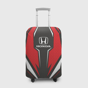 Чехол для чемодана 3D с принтом Honda Driver team Red в Тюмени, 86% полиэфир, 14% спандекс | двустороннее нанесение принта, прорези для ручек и колес | driver | driver team | honda | honda team | racing | гонки | машины | тачки | хонда