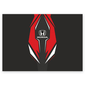 Поздравительная открытка с принтом Honda Driver team Red в Тюмени, 100% бумага | плотность бумаги 280 г/м2, матовая, на обратной стороне линовка и место для марки
 | Тематика изображения на принте: driver | driver team | honda | honda team | racing | гонки | машины | тачки | хонда