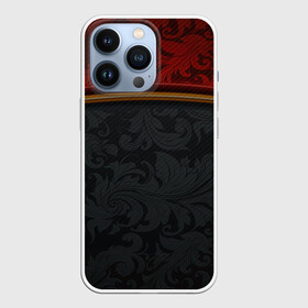 Чехол для iPhone 13 Pro с принтом Кружева на карбоне | Lace Carbone в Тюмени,  |  | abstract | carbon | colors | lines | paints | pattern | stripes | texture | абстракция | карбон | краски | кружева | полосы | узор | узоры
