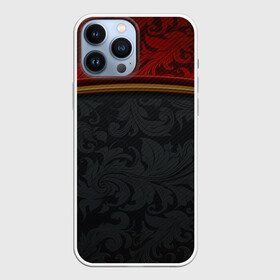 Чехол для iPhone 13 Pro Max с принтом Кружева на карбоне | Lace Carbone в Тюмени,  |  | abstract | carbon | colors | lines | paints | pattern | stripes | texture | абстракция | карбон | краски | кружева | полосы | узор | узоры