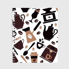 Тетрадь с принтом coffee в Тюмени, 100% бумага | 48 листов, плотность листов — 60 г/м2, плотность картонной обложки — 250 г/м2. Листы скреплены сбоку удобной пружинной спиралью. Уголки страниц и обложки скругленные. Цвет линий — светло-серый
 | 3d | big picture | coffee | картинки | кофе | прикольные | утро