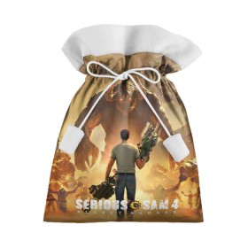 Подарочный 3D мешок с принтом Serious Sam 4 в Тюмени, 100% полиэстер | Размер: 29*39 см | croteam | devolver | digital | games | planet | sam | serious | игры | крутой | планета | сэм