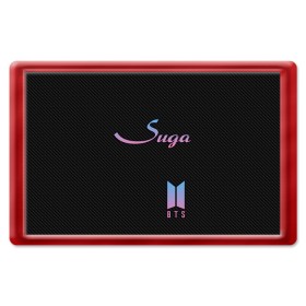 Магнит 45*70 с принтом BTS Suga в Тюмени, Пластик | Размер: 78*52 мм; Размер печати: 70*45 | bts | j hope | j pop | jimin | jin | jungkook | k pop | korea | music | nct | pop | pop idols | suga | v | айдолы | бтс | идолы | к поп | корейская музыка | корея | нст | поп | попса | чимин