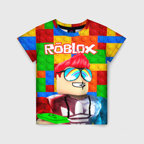Детская футболка 3D с принтом ROBLOX [3] в Тюмени, 100% гипоаллергенный полиэфир | прямой крой, круглый вырез горловины, длина до линии бедер, чуть спущенное плечо, ткань немного тянется | box | lego | minecraft | roblox | роблокс