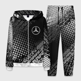 Мужской костюм 3D с принтом Mercedes-Benz в Тюмени, 100% полиэстер | Манжеты и пояс оформлены тканевой резинкой, двухслойный капюшон со шнурком для регулировки, карманы спереди | 