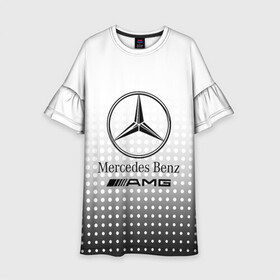 Детское платье 3D с принтом Mercedes-Benz в Тюмени, 100% полиэстер | прямой силуэт, чуть расширенный к низу. Круглая горловина, на рукавах — воланы | Тематика изображения на принте: amg | mercedes | mercedes значок | mercedes лого | mercedes марка | амг | бенц | лого автомобиля | логотип мерседес | мерин | мерс | мерседес | мерседес бенз | мерседес лого | мерседес эмблема