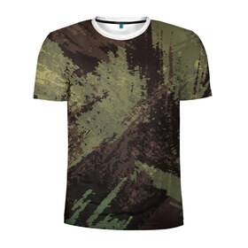 Мужская футболка 3D спортивная с принтом КАМУФЛЯЖ BROWN в Тюмени, 100% полиэстер с улучшенными характеристиками | приталенный силуэт, круглая горловина, широкие плечи, сужается к линии бедра | camouflage | армия | военная форма | военный | вооружение | вооруженные силы | защита | защитный цвет | зеленый | камуфляж | коричневый | маскировка | солдат | униформа | форма