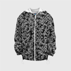 Детская куртка 3D с принтом КАМУФЛЯЖ GRAY в Тюмени, 100% полиэстер | застежка — молния, подол и капюшон оформлены резинкой с фиксаторами, по бокам — два кармана без застежек, один потайной карман на груди, плотность верхнего слоя — 90 г/м2; плотность флисового подклада — 260 г/м2 | camouflage | армия | военная форма | военный | вооружение | вооруженные силы | защита | защитный цвет | камуфляж | маскировка | серый | солдат | униформа | форма