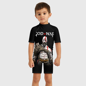 Детский купальный костюм 3D с принтом God of War в Тюмени, Полиэстер 85%, Спандекс 15% | застежка на молнии на спине | ascension | betrayal | chains of olympus | cratos | ghost of sparta | god of war | hack and slash | kratos | бог войны | кратос