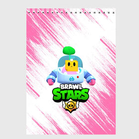 Скетчбук с принтом BRAWL STARS SPROUT в Тюмени, 100% бумага
 | 48 листов, плотность листов — 100 г/м2, плотность картонной обложки — 250 г/м2. Листы скреплены сверху удобной пружинной спиралью | brawl | brawl stars | brawl stars sprout | clash | sprout | бравл старс | игра | мобильные игры | спраут