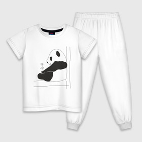 Детская пижама хлопок с принтом Little Panda в Тюмени, 100% хлопок |  брюки и футболка прямого кроя, без карманов, на брюках мягкая резинка на поясе и по низу штанин
 | panda | панда | рисунок