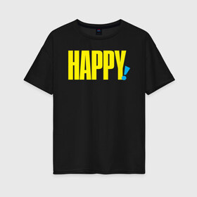 Женская футболка хлопок Oversize с принтом Хэппи в Тюмени, 100% хлопок | свободный крой, круглый ворот, спущенный рукав, длина до линии бедер
 | единорог | комедия | лошадка | никсакс | сериал