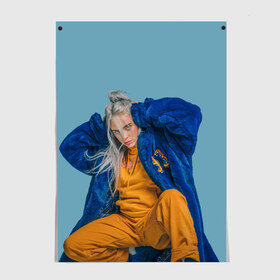 Постер с принтом Billie Eilish в Тюмени, 100% бумага
 | бумага, плотность 150 мг. Матовая, но за счет высокого коэффициента гладкости имеет небольшой блеск и дает на свету блики, но в отличии от глянцевой бумаги не покрыта лаком | billie eilish | billie eilish bury | billie eilish merch | билли айлиш | билли айлиш мерч