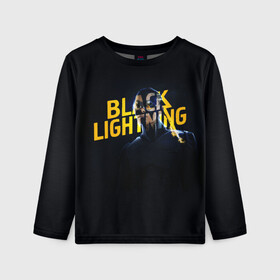 Детский лонгслив 3D с принтом Black Lightning   Thunder в Тюмени, 100% полиэстер | длинные рукава, круглый вырез горловины, полуприлегающий силуэт
 | anissa pierce | black lightning | thunder | vdzabma | анисса пирс | гром | черная молния