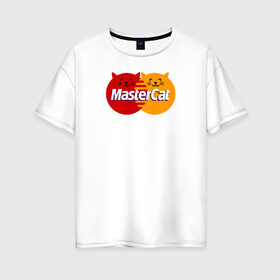Женская футболка хлопок Oversize с принтом MasterCat в Тюмени, 100% хлопок | свободный крой, круглый ворот, спущенный рукав, длина до линии бедер
 | домашние животные | коты | кошатникам | кошка | пародия | символ | юмор