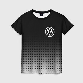 Женская футболка 3D с принтом Volkswagen в Тюмени, 100% полиэфир ( синтетическое хлопкоподобное полотно) | прямой крой, круглый вырез горловины, длина до линии бедер | volkswagen | vw | vw значок | vw лого | vw марка | vw эмблема | wv | значок vw | значок фольксваген | лого автомобиля | лого вольцваген | логотип vw | фольксваген | фольцваген