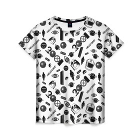 Женская футболка 3D с принтом Space Odyssey pattern в Тюмени, 100% полиэфир ( синтетическое хлопкоподобное полотно) | прямой крой, круглый вырез горловины, длина до линии бедер | discovery one | eva pod | frank poole | hal 9000 | heywood floyd | space odyssey | stanley kubrick | vdgerir