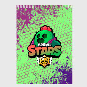 Скетчбук с принтом Brawl Stars Spike в Тюмени, 100% бумага
 | 48 листов, плотность листов — 100 г/м2, плотность картонной обложки — 250 г/м2. Листы скреплены сверху удобной пружинной спиралью | brawl | brawl stars | spike | бравл | бравл кактус | бравл спайк | бравл старс | кактус | спайк | спайк бравл старс | спике