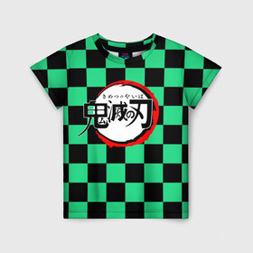 Детская футболка 3D с принтом KIMETSU NO YAIBA в Тюмени, 100% гипоаллергенный полиэфир | прямой крой, круглый вырез горловины, длина до линии бедер, чуть спущенное плечо, ткань немного тянется | demon slayer | kimetsu no yaiba | nezuko | shinobu | slayer | tanjiro | zenitsu | гию томиока | зенитцу | иноске хашибира | клинок рассекающий демонов | незуко | танджиро | шинобу кочо