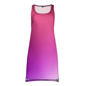 Платье-майка 3D с принтом Нежный цвет в Тюмени, 100% полиэстер | полуприлегающий силуэт, широкие бретели, круглый вырез горловины, удлиненный подол сзади. | красный | нежный цвет | плавный переход | фиолетовый