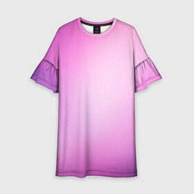Детское платье 3D с принтом Нежный фиолет в Тюмени, 100% полиэстер | прямой силуэт, чуть расширенный к низу. Круглая горловина, на рукавах — воланы | Тематика изображения на принте: нежный цвет | плавный переход | розовый | фиолетовый