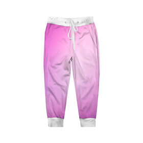 Детские брюки 3D с принтом Нежный фиолет в Тюмени, 100% полиэстер | манжеты по низу, эластичный пояс регулируется шнурком, по бокам два кармана без застежек, внутренняя часть кармана из мелкой сетки | нежный цвет | плавный переход | розовый | фиолетовый