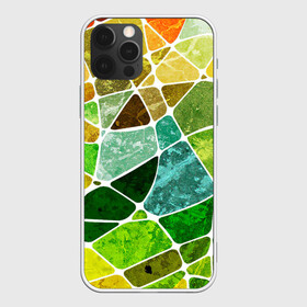 Чехол для iPhone 12 Pro с принтом Мозаика в Тюмени, силикон | область печати: задняя сторона чехла, без боковых панелей | бирюзовый | зелёный | мозаика | синий | стекло