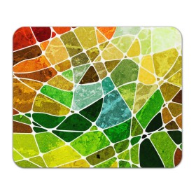Коврик для мышки прямоугольный с принтом Мозаика в Тюмени, натуральный каучук | размер 230 х 185 мм; запечатка лицевой стороны | бирюзовый | зелёный | мозаика | синий | стекло