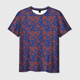 Мужская футболка 3D с принтом Supergirl Pattern в Тюмени, 100% полиэфир | прямой крой, круглый вырез горловины, длина до линии бедер | supergirl | vdzabma | супергерл