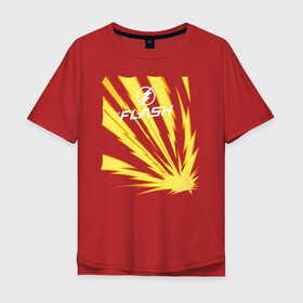 Мужская футболка хлопок Oversize с принтом The Flash в Тюмени, 100% хлопок | свободный крой, круглый ворот, “спинка” длиннее передней части | the flash | vdzabma | флэш