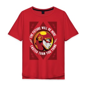 Мужская футболка хлопок Oversize с принтом The Flash в Тюмени, 100% хлопок | свободный крой, круглый ворот, “спинка” длиннее передней части | barry allen | the flash | vdzabma | барри аллен | флэш