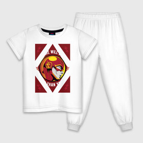 Детская пижама хлопок с принтом The Flash в Тюмени, 100% хлопок |  брюки и футболка прямого кроя, без карманов, на брюках мягкая резинка на поясе и по низу штанин
 | barry allen | the flash | vdzabma | барри аллен | флэш