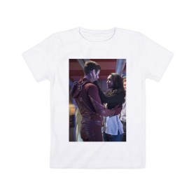 Детская футболка хлопок с принтом Barry & Iris в Тюмени, 100% хлопок | круглый вырез горловины, полуприлегающий силуэт, длина до линии бедер | barry allen | iris west | the flash | vdzabma | westallen | айрис уэст | барри аллен | флэш