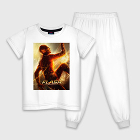 Детская пижама хлопок с принтом The Flash в Тюмени, 100% хлопок |  брюки и футболка прямого кроя, без карманов, на брюках мягкая резинка на поясе и по низу штанин
 | barry allen | the flash | vdzabma | барри аллен | флэш