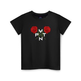 Детская футболка хлопок с принтом Payton Moormeier в Тюмени, 100% хлопок | круглый вырез горловины, полуприлегающий силуэт, длина до линии бедер | Тематика изображения на принте: payton moormeier | блогер | розы | цветы
