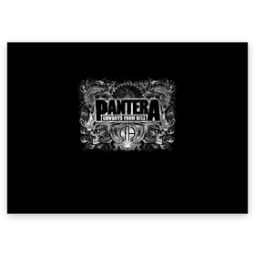 Поздравительная открытка с принтом PANTERA. в Тюмени, 100% бумага | плотность бумаги 280 г/м2, матовая, на обратной стороне линовка и место для марки
 | pantera | американская метал группа | грув метал | группа | музыка | пантера | рок | рок группа