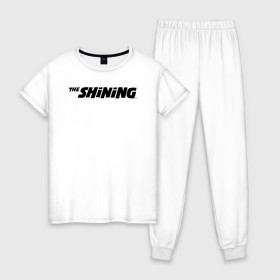 Женская пижама хлопок с принтом The Shining Logo в Тюмени, 100% хлопок | брюки и футболка прямого кроя, без карманов, на брюках мягкая резинка на поясе и по низу штанин | the shining | vdosadir | сияние | стэнли кубрик