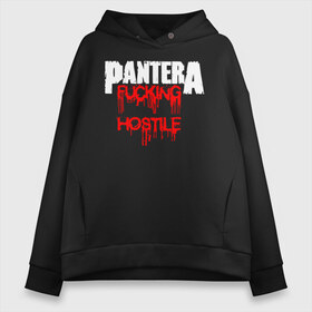 Женское худи Oversize хлопок с принтом Pantera в Тюмени, френч-терри — 70% хлопок, 30% полиэстер. Мягкий теплый начес внутри —100% хлопок | боковые карманы, эластичные манжеты и нижняя кромка, капюшон на магнитной кнопке | american | anselmo | havy metal | pantera | philip anselmo | trash metal | ансельмо | пантера | фил ансельмо