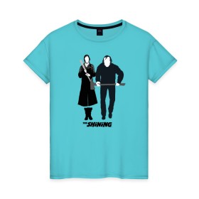 Женская футболка хлопок с принтом The Shining в Тюмени, 100% хлопок | прямой крой, круглый вырез горловины, длина до линии бедер, слегка спущенное плечо | the shining | vdosadir | сияние | стэнли кубрик