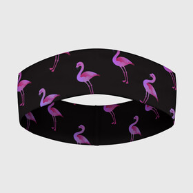 Повязка на голову 3D с принтом Фламинго в Тюмени,  |  | крылья | лапы | пернатый | перо | перья | птица | птицы | птичка | розовый | розовый фламинго | фламинго | черный