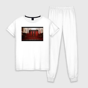 Женская пижама хлопок с принтом The Shining Frame в Тюмени, 100% хлопок | брюки и футболка прямого кроя, без карманов, на брюках мягкая резинка на поясе и по низу штанин | the shining | vdosadir | сияние | стэнли кубрик